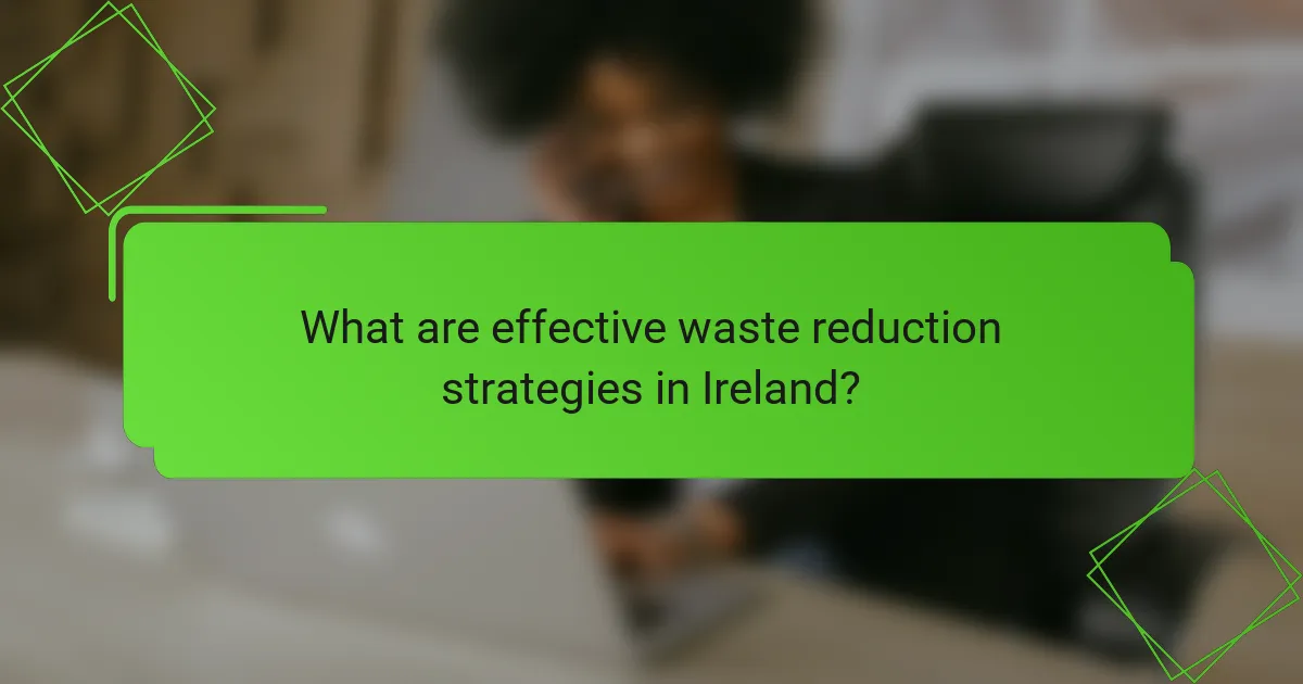 What are effective waste reduction strategies in Ireland?